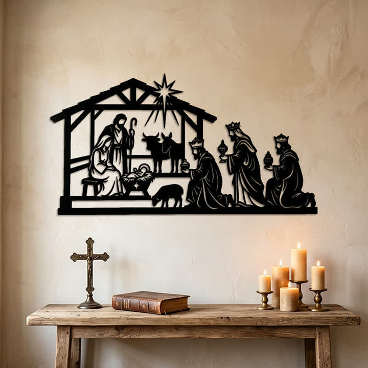 Christianartworkshop Complete Nativity Story Metal Wall Art: Token of Quiet Sacred Warmth - image 1