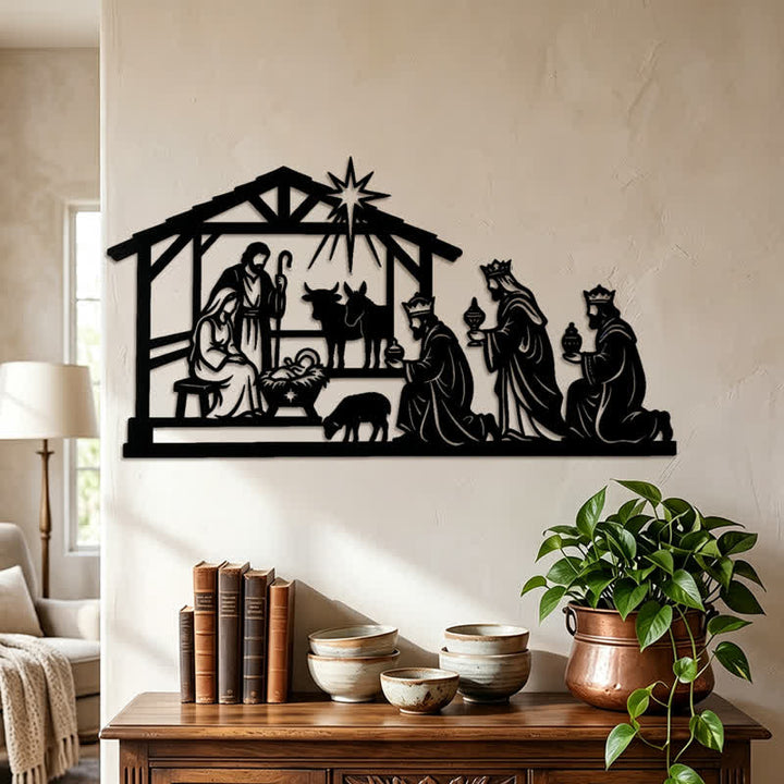 Christianartworkshop Complete Nativity Story Metal Wall Art: Token of Quiet Sacred Warmth - image 4