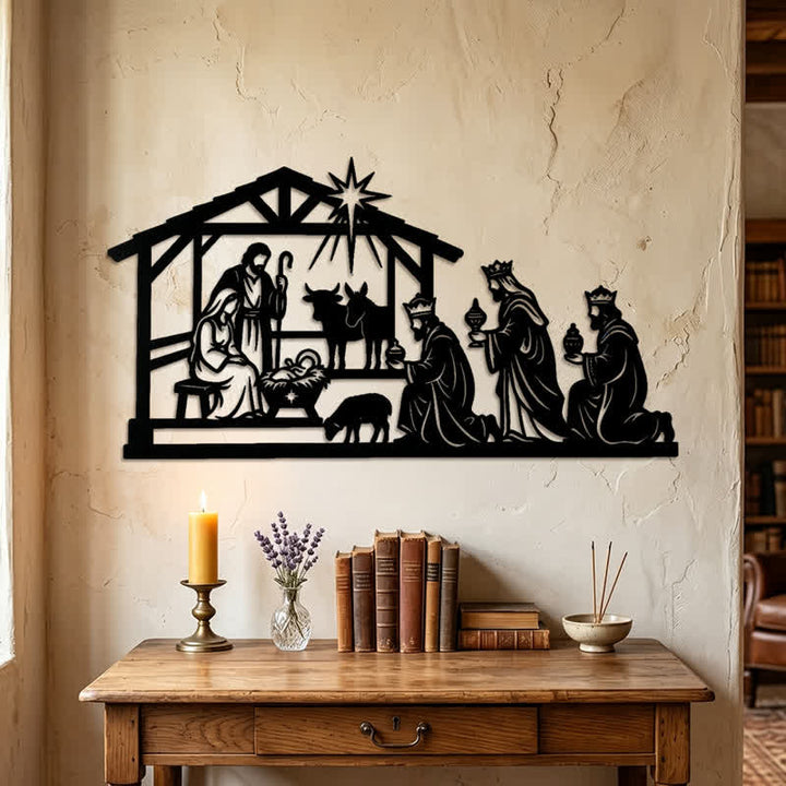 Christianartworkshop Complete Nativity Story Metal Wall Art: Token of Quiet Sacred Warmth - image 2