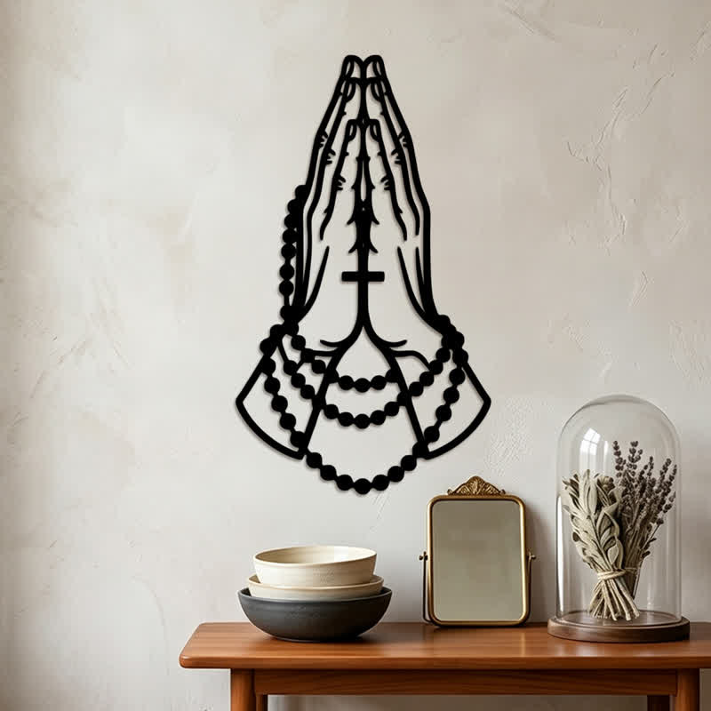 Christianartworkshop Laser Cut Praying Hands Metal Decor: Token of Peaceful Heartfelt Prayer - image 1