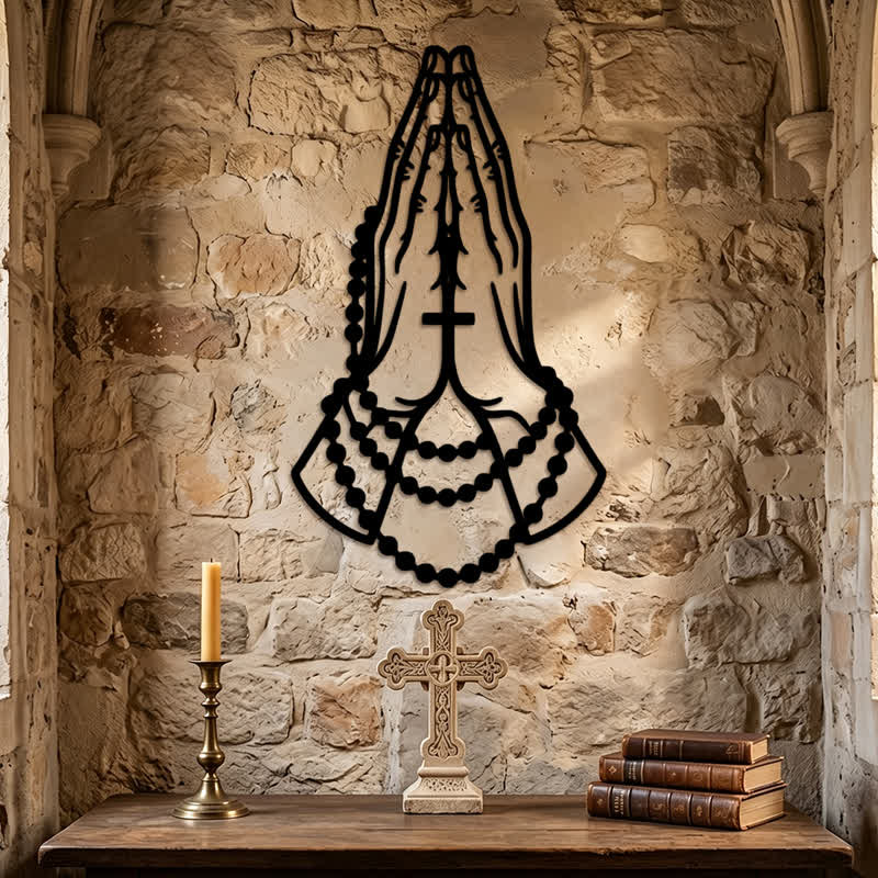 Christianartworkshop Laser Cut Praying Hands Metal Decor: Token of Peaceful Heartfelt Prayer - image 0