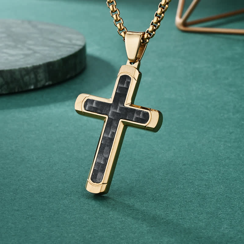 Christianartworkshop Minimalist Polished Cross Chain Necklace: Token of Peaceful Divine Comfort - Golden - image 4
