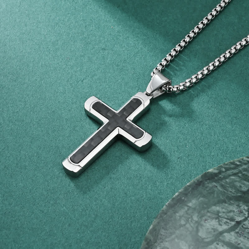 Christianartworkshop Minimalist Polished Cross Chain Necklace: Token of Peaceful Divine Comfort - Silver - image 1