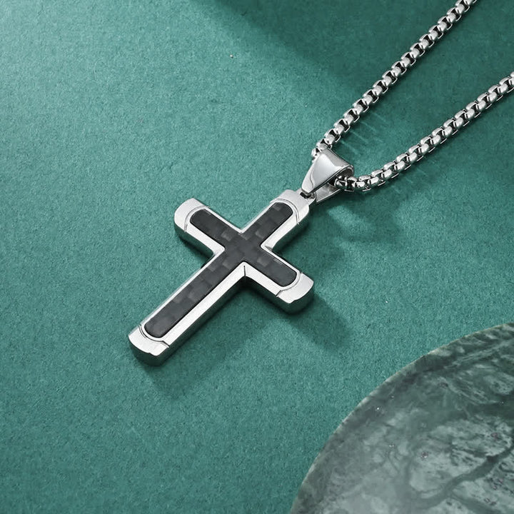 Christianartworkshop Minimalist Polished Cross Chain Necklace: Token of Peaceful Divine Comfort - Silver - image 1