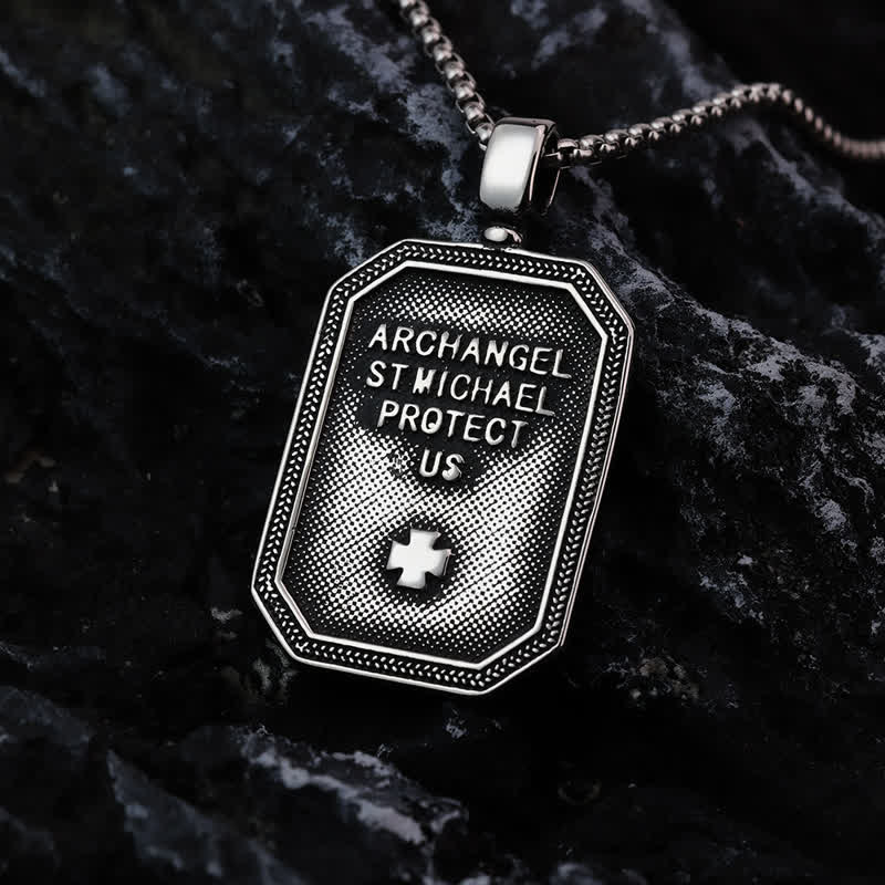 Christianartworkshop Deep Engraved Archangel St.Michael Box Chain Necklace: Token of Divine Safeguard - image 4