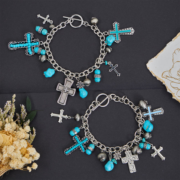 FREE Today: Timeless Bohemian Cross Bead Bracelet & Car Charm: Token of Enduring Heavenly Peace - image 1