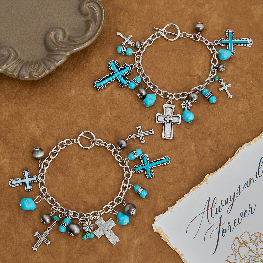 Christianartworkshop Timeless Bohemian Cross Bead Bracelet & Car Charm: Token of Enduring Heavenly Peace - image 2