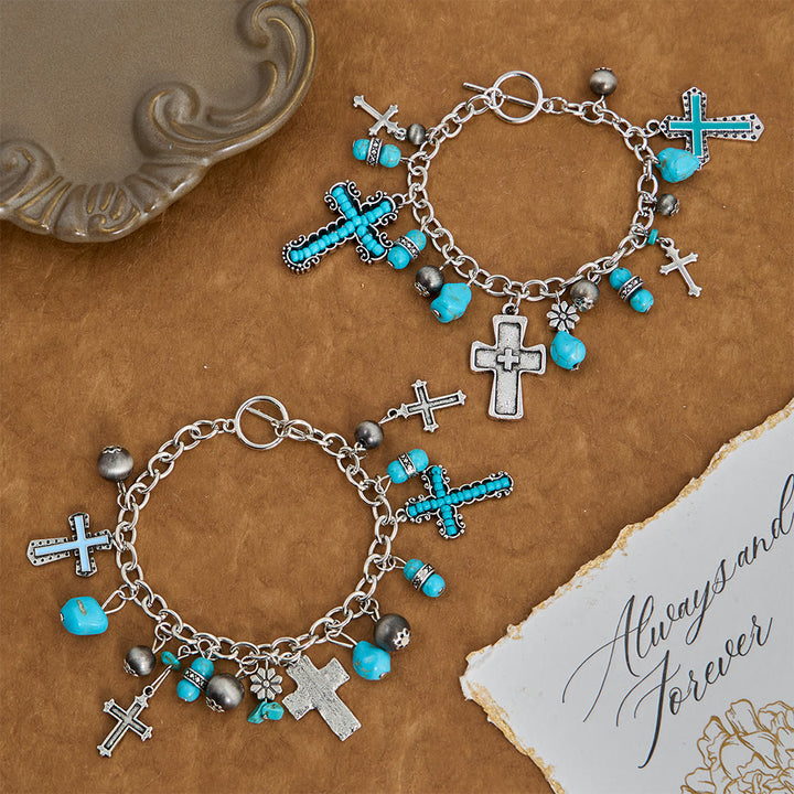 Christianartworkshop Timeless Bohemian Cross Bead Bracelet & Car Charm: Token of Enduring Heavenly Peace - image 2