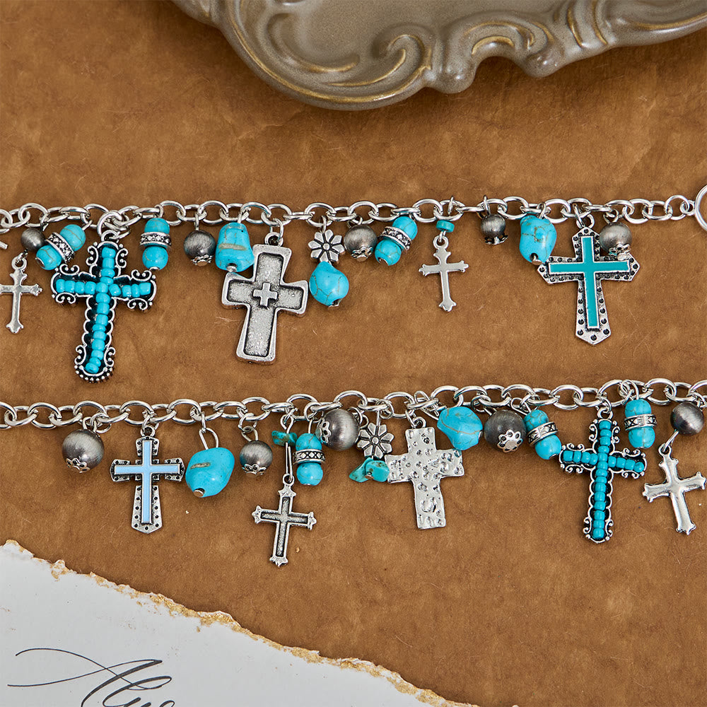 Christianartworkshop Timeless Bohemian Cross Bead Bracelet & Car Charm: Token of Enduring Heavenly Peace - image 3