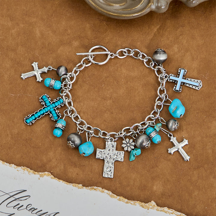 Christianartworkshop Timeless Bohemian Cross Bead Bracelet & Car Charm: Token of Enduring Heavenly Peace - image 4
