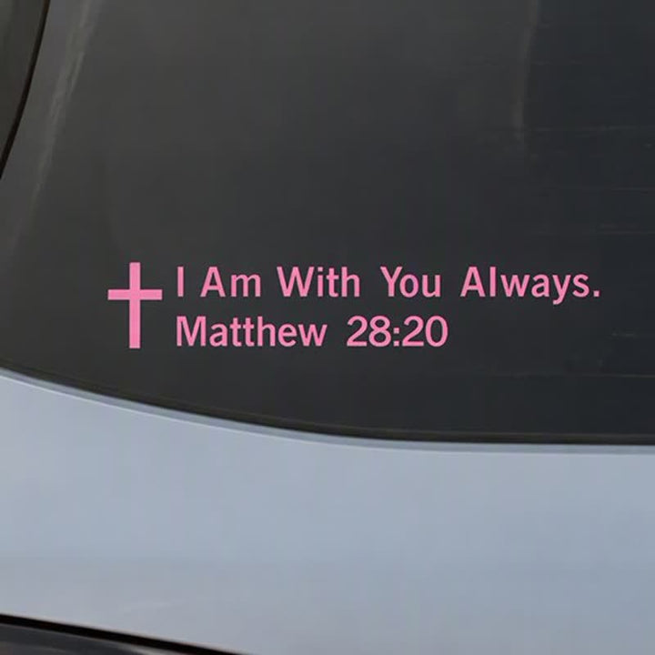 Christianartworkshop Matthew 28:20 I Am With You Always Car Sticker: Cross Motif for Faithful Vehicle Decor - image 13