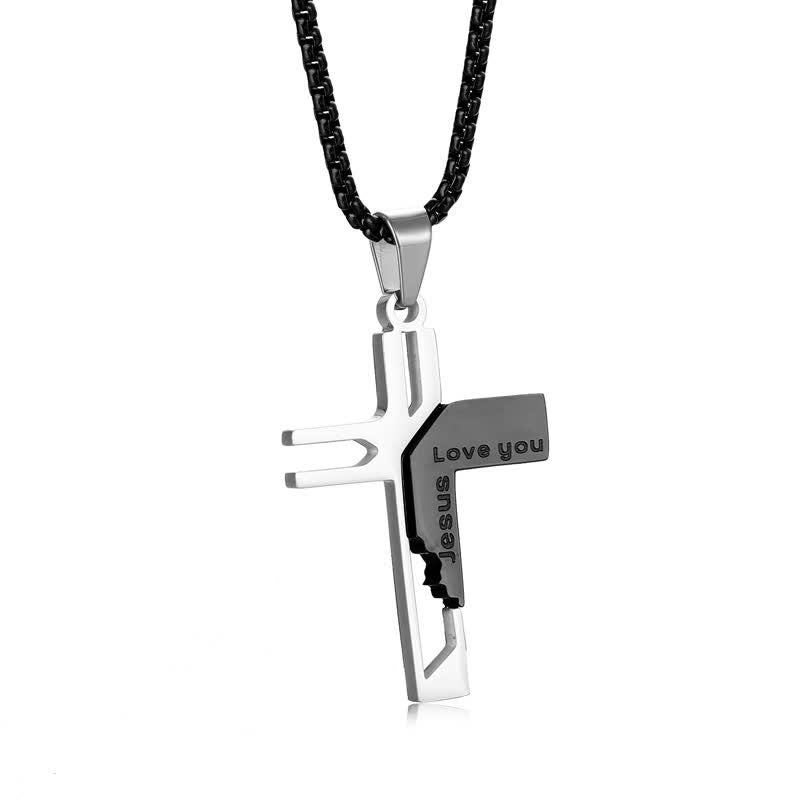 Christianartworkshop Sleek Stainless Steel Cross Necklace: Vessel of Sacred Gentle Grace - Black - image 3