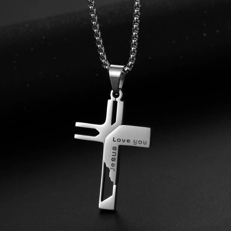 Christianartworkshop Sleek Stainless Steel Cross Necklace: Vessel of Sacred Gentle Grace - Silver - image 1