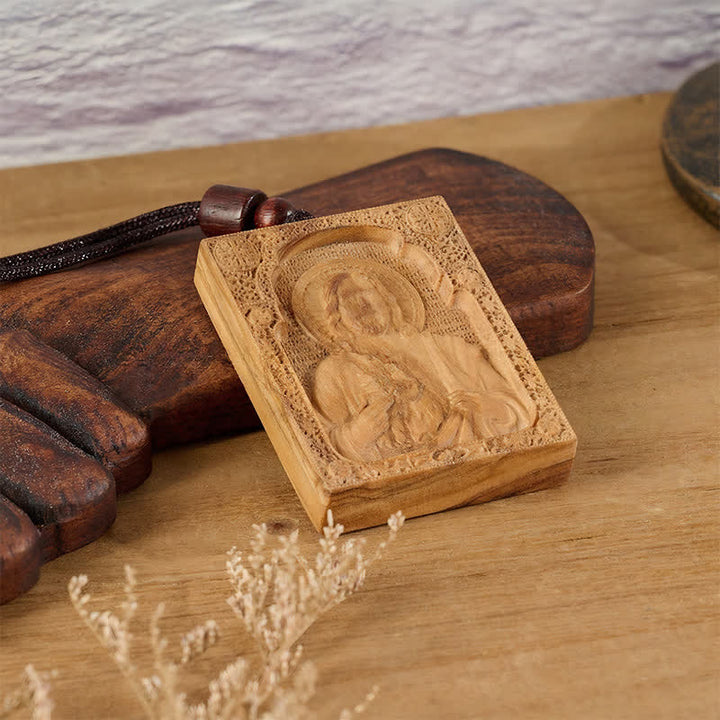 Christianartworkshop Framed Relief Wooden Jesus Pendant: Vessel of Timeless Sacred Grace - image 5