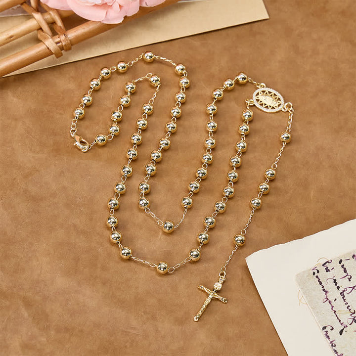 Christianartworkshop Classic Metal Rosary with Our Lady & Crucifix: Divine Guidance Sign - Our Lady & Crucifix - image 0