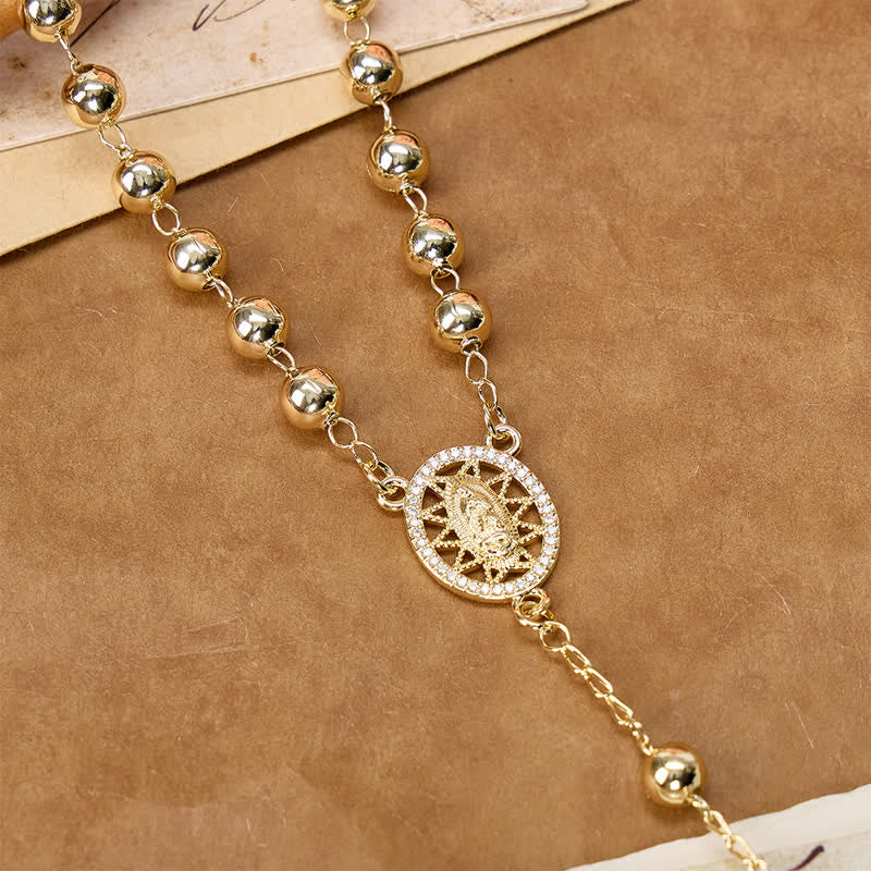 Christianartworkshop Classic Metal Rosary with Our Lady & Crucifix: Divine Guidance Sign - image 2