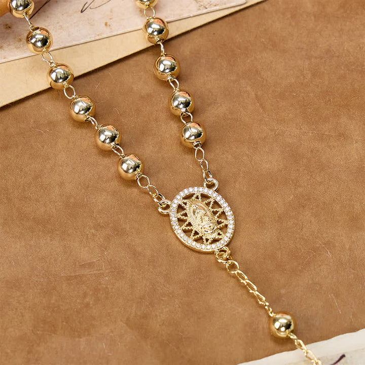 Christianartworkshop Classic Metal Rosary with Our Lady & Crucifix: Divine Guidance Sign - image 2