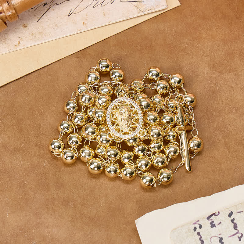 Christianartworkshop Classic Metal Rosary with Our Lady & Crucifix: Divine Guidance Sign - image 3
