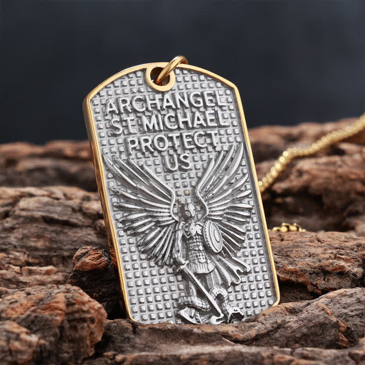 FREE Today: Rugged St. Michael Archangel Stainless Necklace: Vessel of Timeless Sacred Shield - Silver - image 4