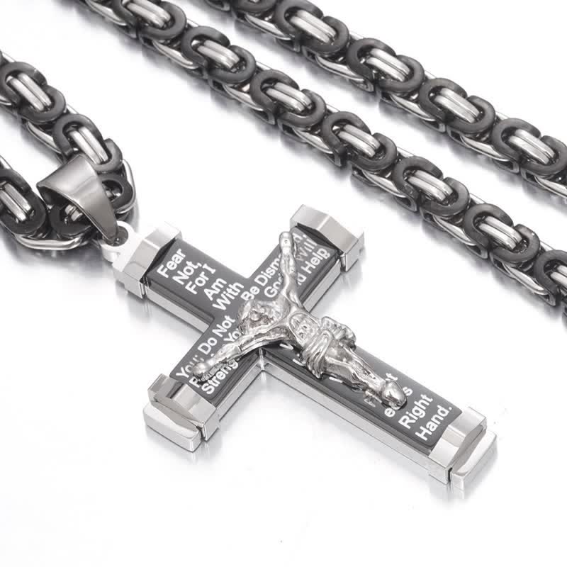 FREE Today: 3D Sculpted Stainless Crucifix Necklace: Symbol of Timeless Divine Promise - Black - King Chain - image 10