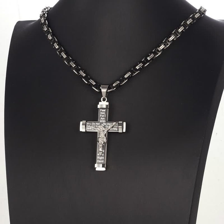 Christianartworkshop 3D Sculpted Stainless Crucifix Necklace: Symbol of Timeless Divine Promise - Black - image 12