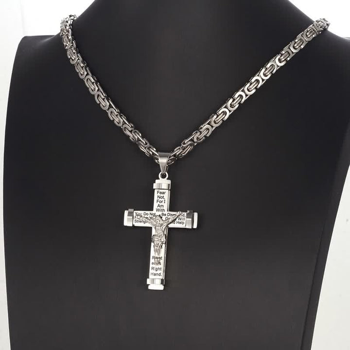 FREE Today: 3D Sculpted Stainless Crucifix Necklace: Symbol of Timeless Divine Promise - Silver - image 2