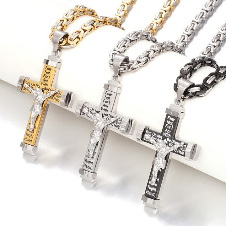 Christianartworkshop 3D Sculpted Stainless Crucifix Necklace: Symbol of Timeless Divine Promise - image 0