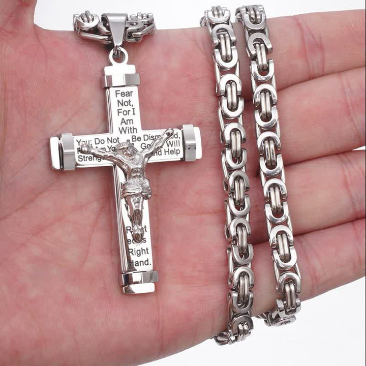 Christianartworkshop 3D Sculpted Stainless Crucifix Necklace: Symbol of Timeless Divine Promise - image 3