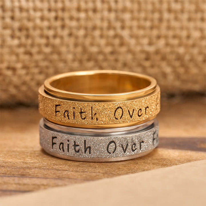 FREE Today: Inscribed Faith Over Fear Stainless Fidget Ring: Vessel of Abiding Sacred Courage - image 0