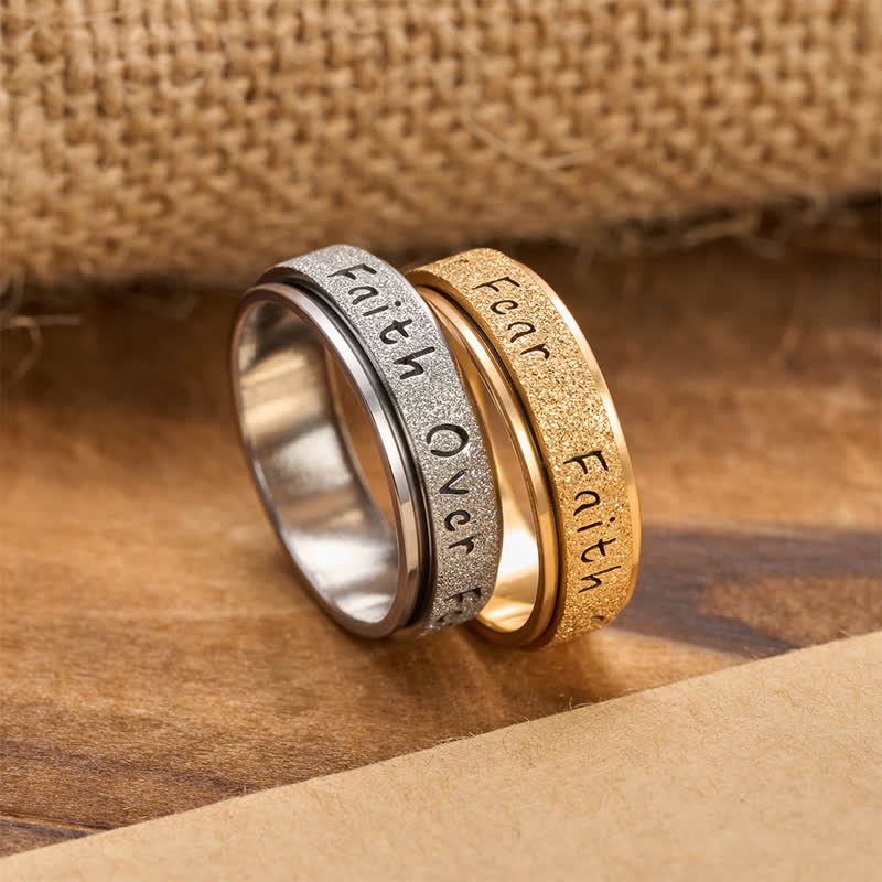 FREE Today: Inscribed Faith Over Fear Stainless Fidget Ring: Vessel of Abiding Sacred Courage - image 2