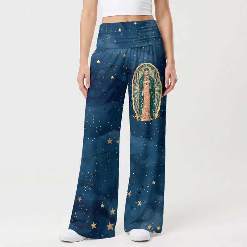Christianartworkshop Guadalupe Starry Night Palazzo Women’s Wide Leg Pants - image 2