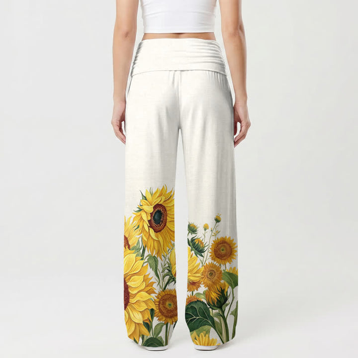 Christianartworkshop Follow The Light Sunflower Palazzo Women's Wide Leg Pants - image 1