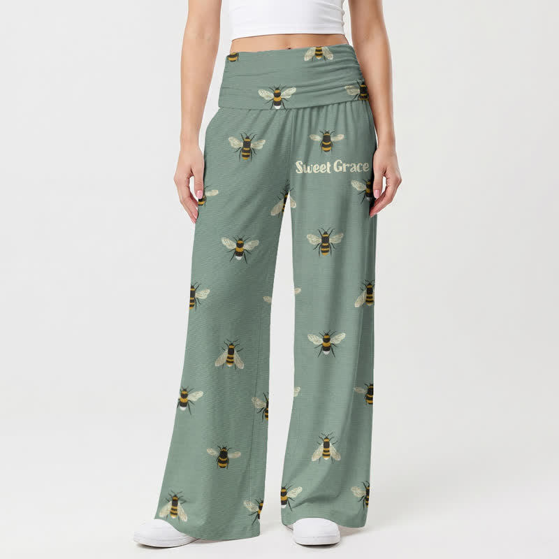 Christianartworkshop Sweet Grace Honeybee Lounge Women's Wide Leg Pants - image 2