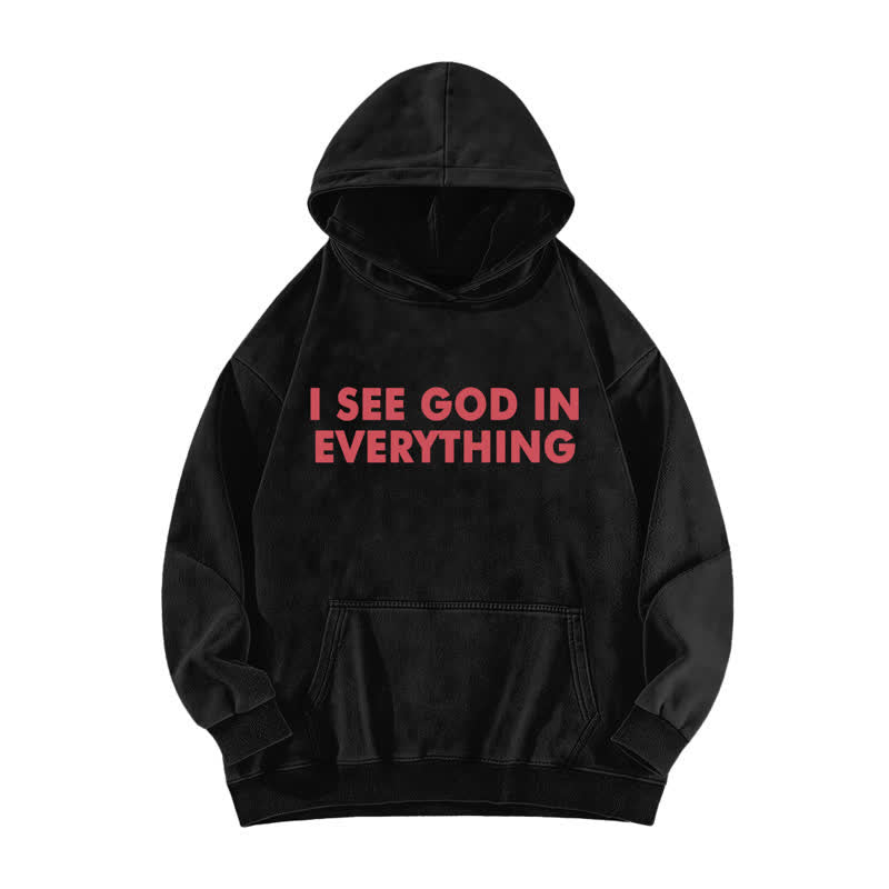 Christianartworkshop I See God In Everything Vintage Washed Hoodie - Black - 5XL - image 0
