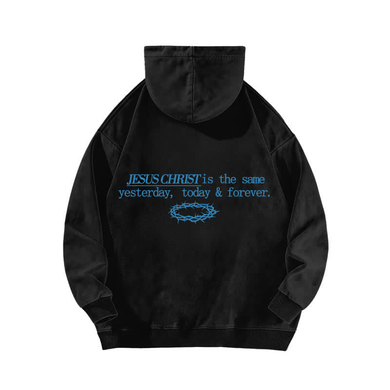 Christianartworkshop Jesus Christ Yesterday Today Forever Washed Hoodie - image 1