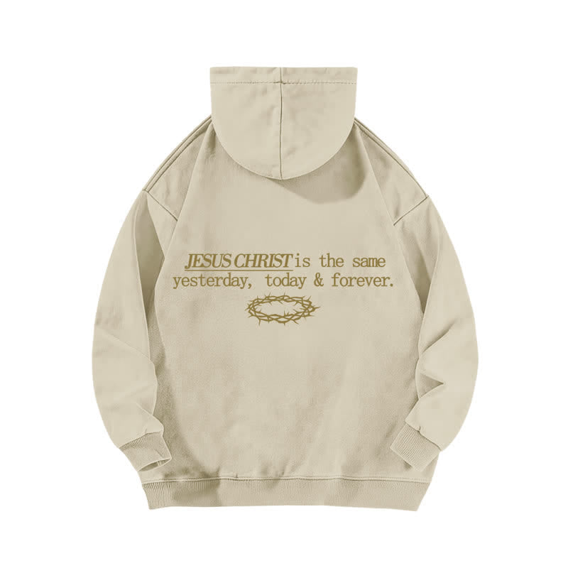 Christianartworkshop Jesus Christ Yesterday Today Forever Washed Hoodie - image 7