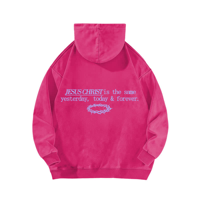 Christianartworkshop Jesus Christ Yesterday Today Forever Washed Hoodie - image 16