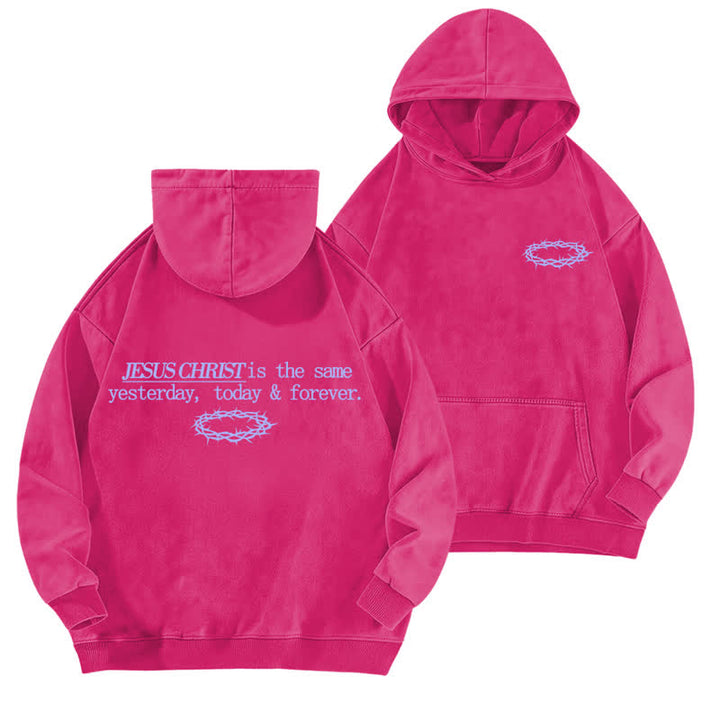 Christianartworkshop Jesus Christ Yesterday Today Forever Washed Hoodie - Rose - 5XL - image 15