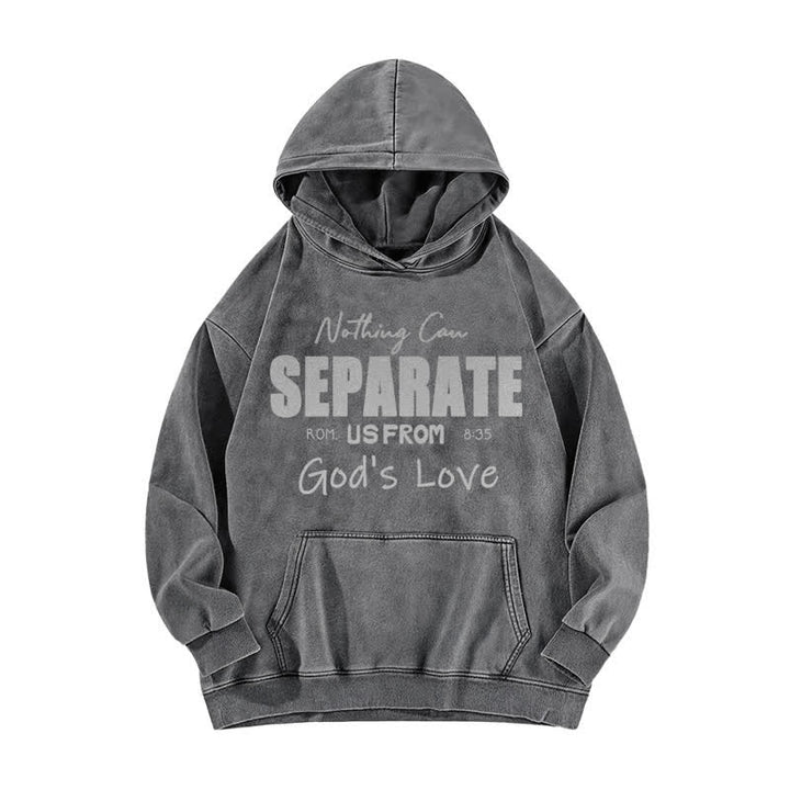 Christianartworkshop Nothing Can Separate Us From God's Love Washed Hoodie - Grey - 5XL - image 1