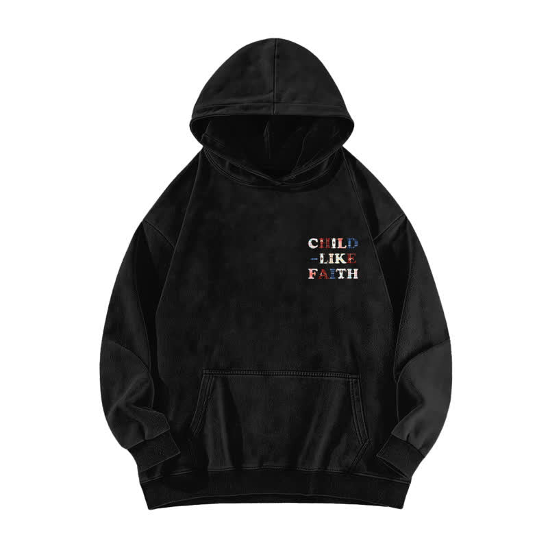 Christianartworkshop Child Like Faith Plaid Letter Front Back Washed Hoodie - image 2