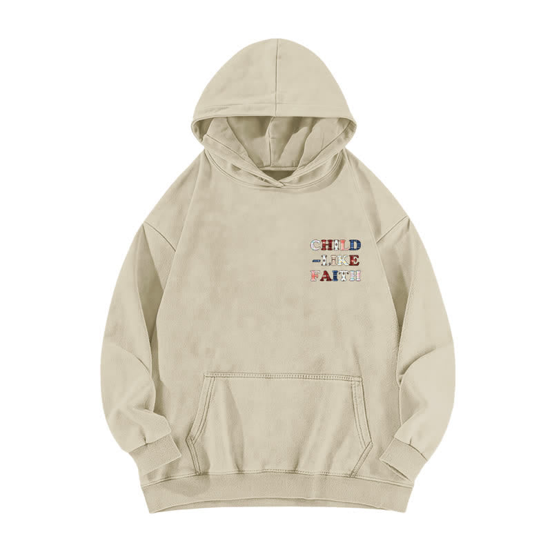 Christianartworkshop Child Like Faith Plaid Letter Front Back Washed Hoodie - image 5