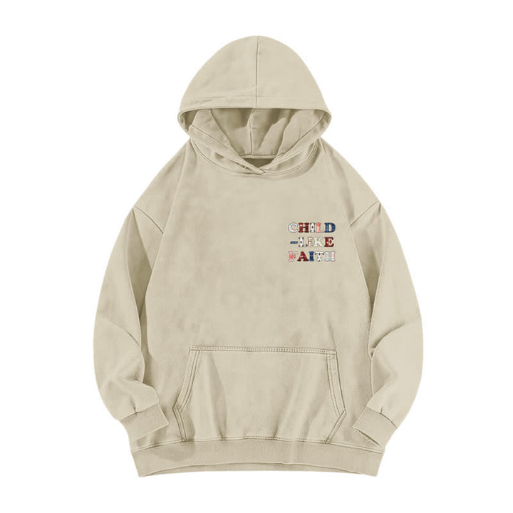 Christianartworkshop Child Like Faith Plaid Letter Front Back Washed Hoodie - image 5