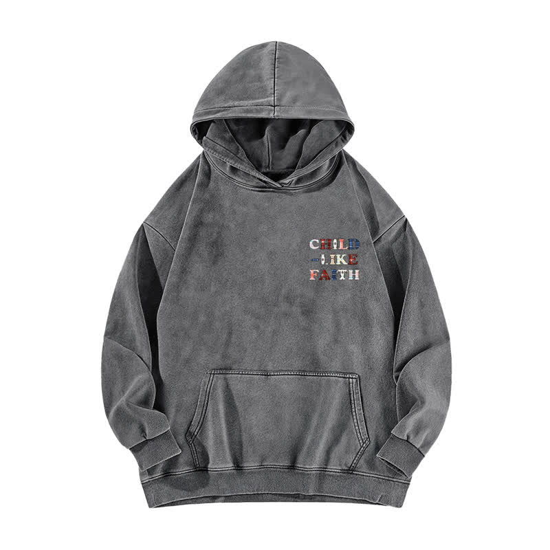 Christianartworkshop Child Like Faith Plaid Letter Front Back Washed Hoodie - image 11