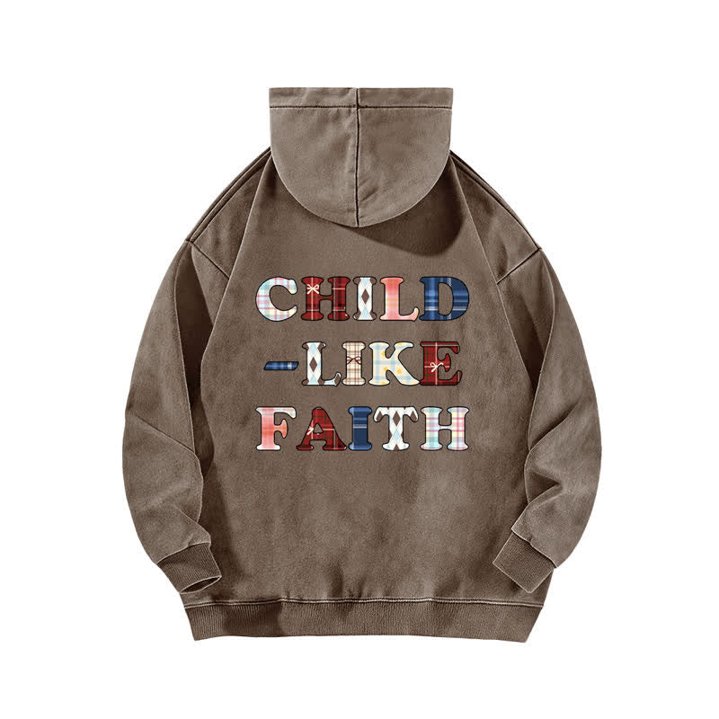 Christianartworkshop Child Like Faith Plaid Letter Front Back Washed Hoodie - image 13