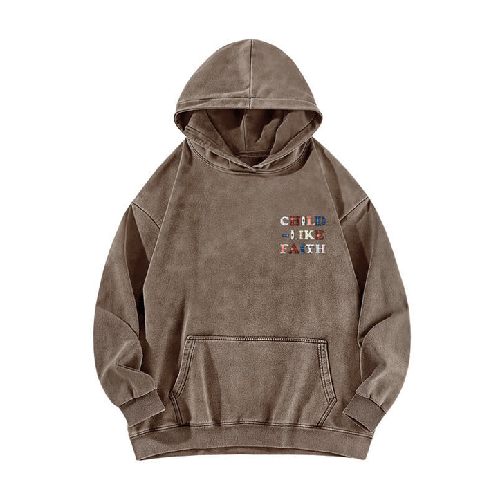 Christianartworkshop Child Like Faith Plaid Letter Front Back Washed Hoodie - image 14
