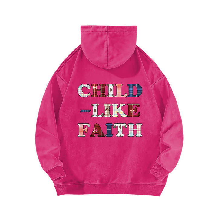 Christianartworkshop Child Like Faith Plaid Letter Front Back Washed Hoodie - image 17
