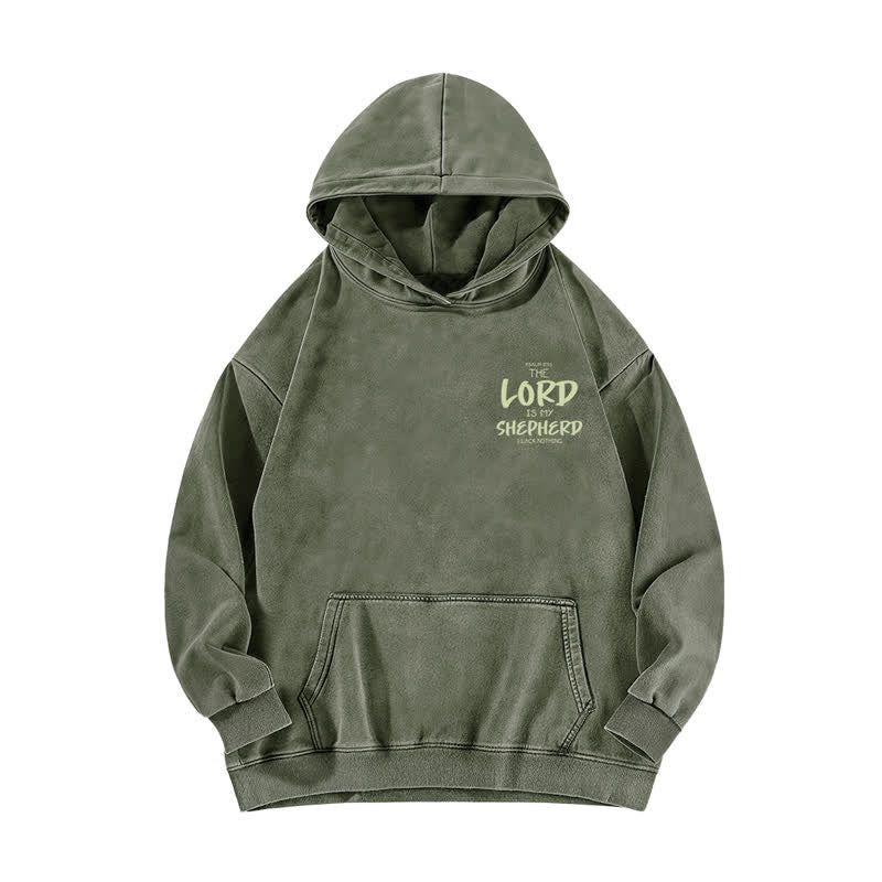 Christianartworkshop Psalm 23 Shepherd Fleece Washed Hoodie - image 2