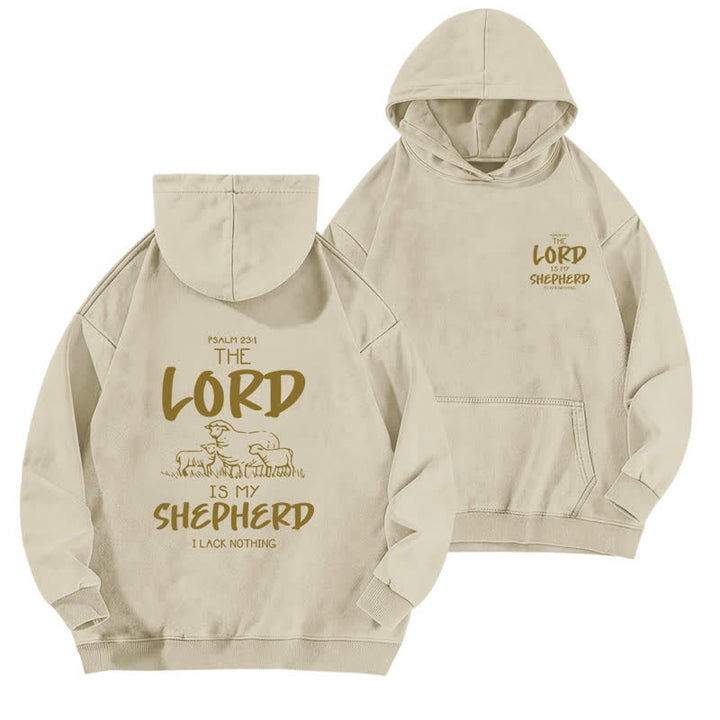 Christianartworkshop Psalm 23 Shepherd Fleece Washed Hoodie - Apricot - 5XL - image 6