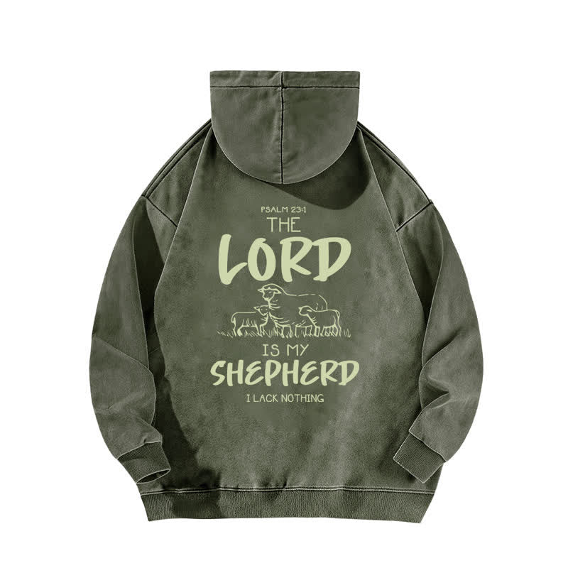 Christianartworkshop Psalm 23 Shepherd Fleece Washed Hoodie - image 1