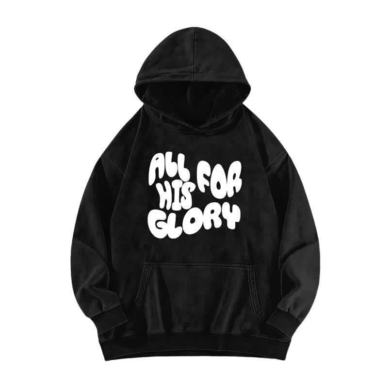 Christianartworkshop All For His Glory Oversized Vintage Washed Hoodie - Black - 5XL - image 0